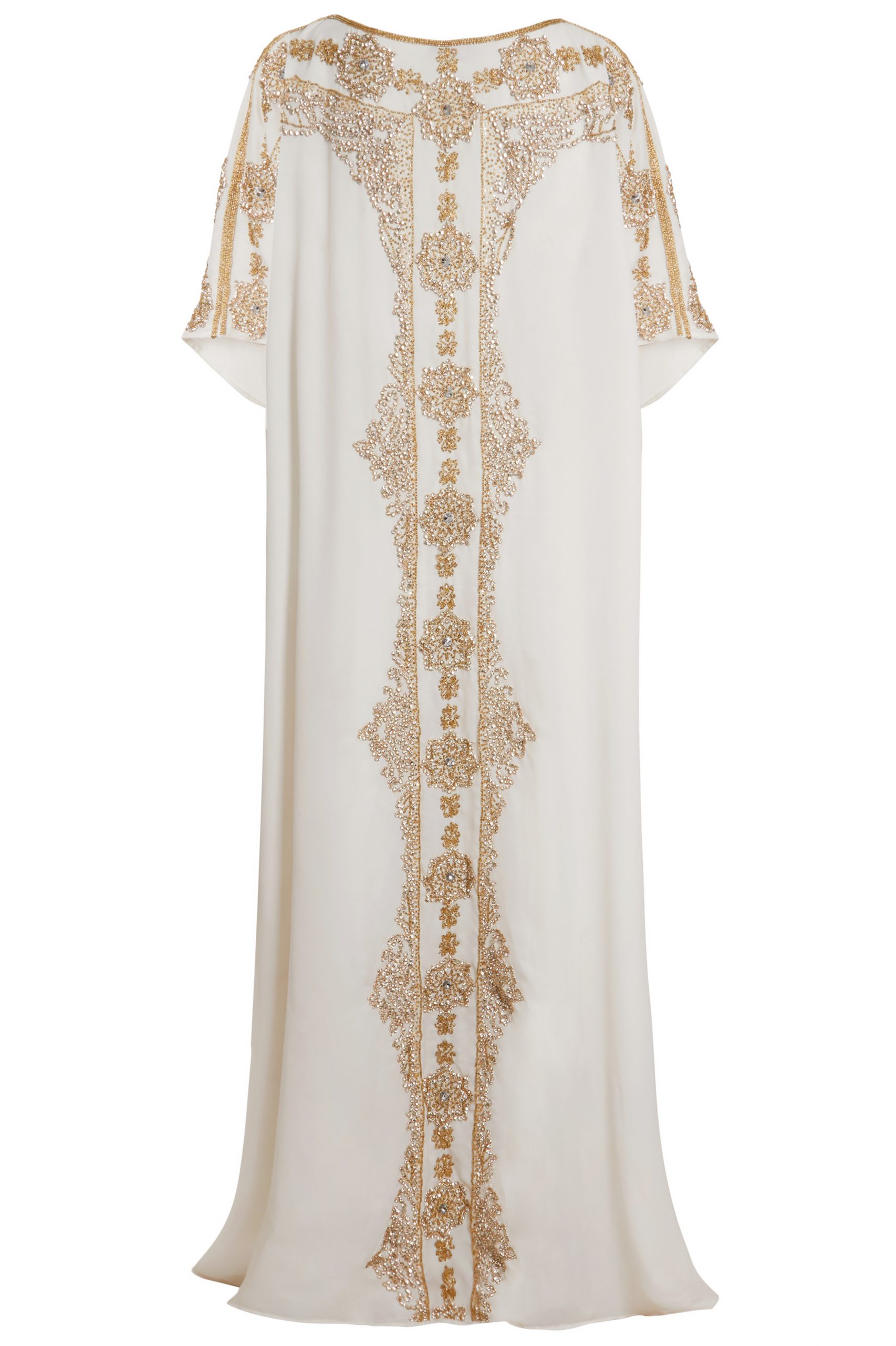 Aliya - Gold And Silver Embellished Kaftan Wedding Gown | Jywal London
